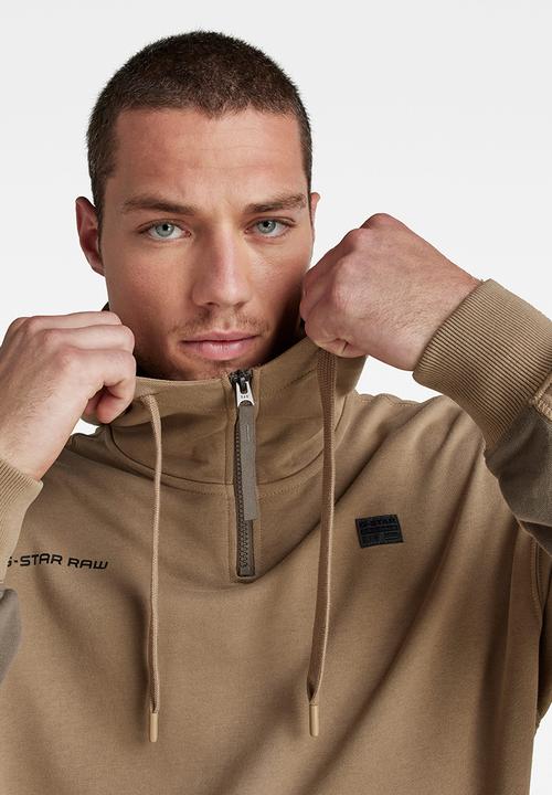 G-STAR - Half zip loose hdd sw - dark toggee/turf color block