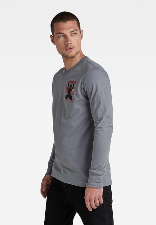 G-STAR - Back graphic T-shirt - granite