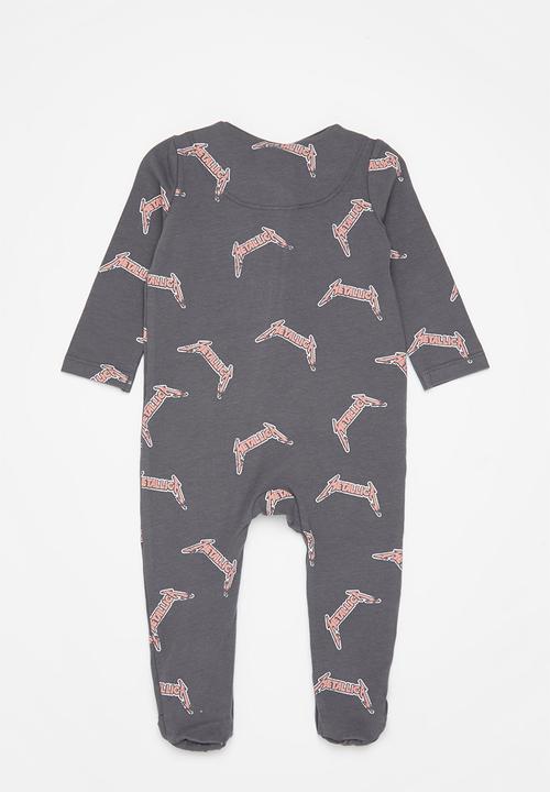Cotton On - The long sleeve zip romper lcn - charcoal 