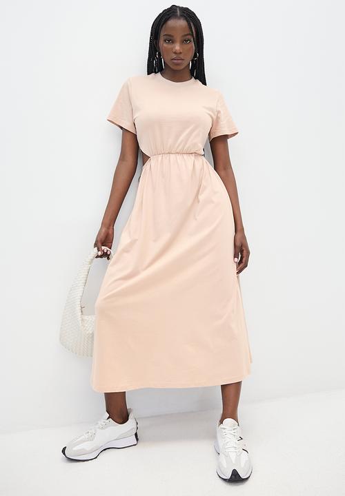 Superbalist - Cut out midi dress - stone
