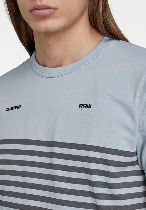 G-STAR - Placed stripe gr r t - ash blue/fantem blue stripe