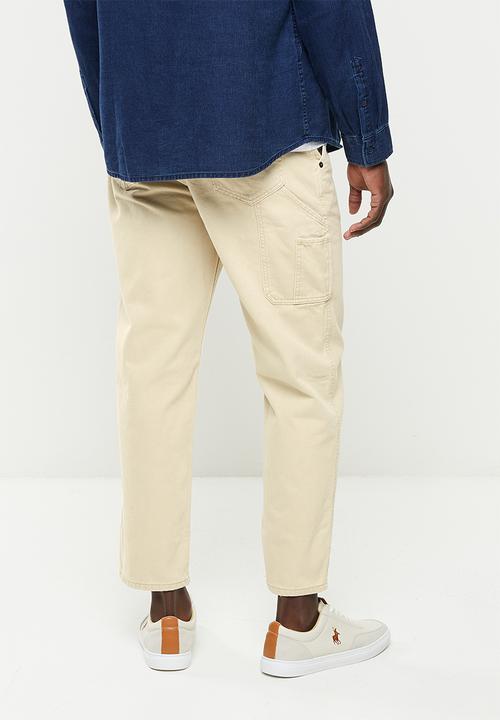 MANGO - Arena loose carpenter jeans- light beige