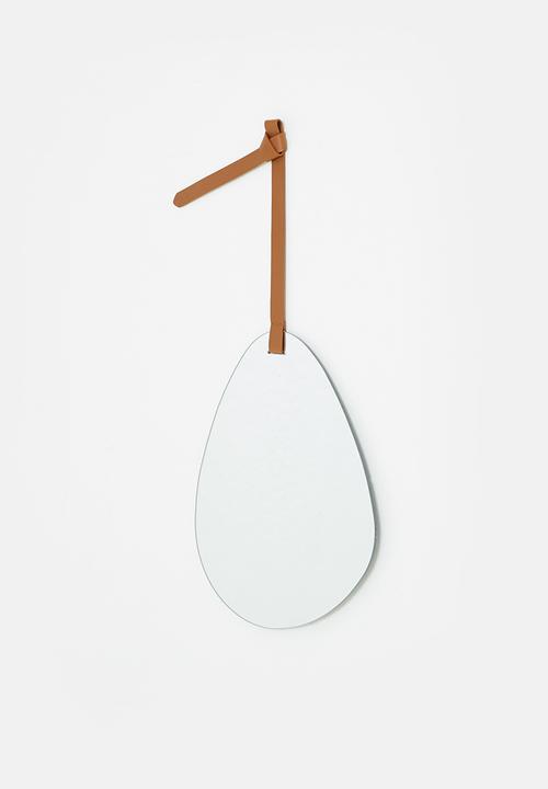Sixth Floor - Leather strap mirror - brown