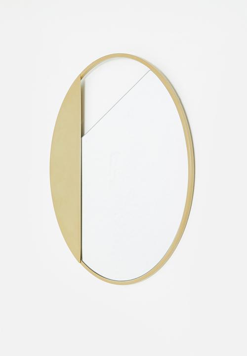 Sixth Floor - Angles round mirror - gold