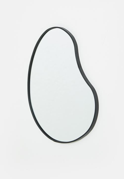 Sixth Floor - Kidney shaped mirror - black