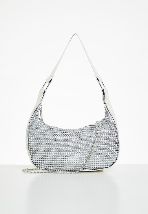 dailyfriday - Diamante baguette bag - silver