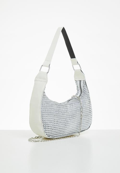 dailyfriday - Diamante baguette bag - silver