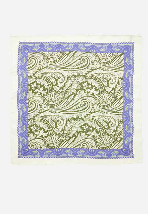 Superbalist - Bandana print neckerchief - green & blue