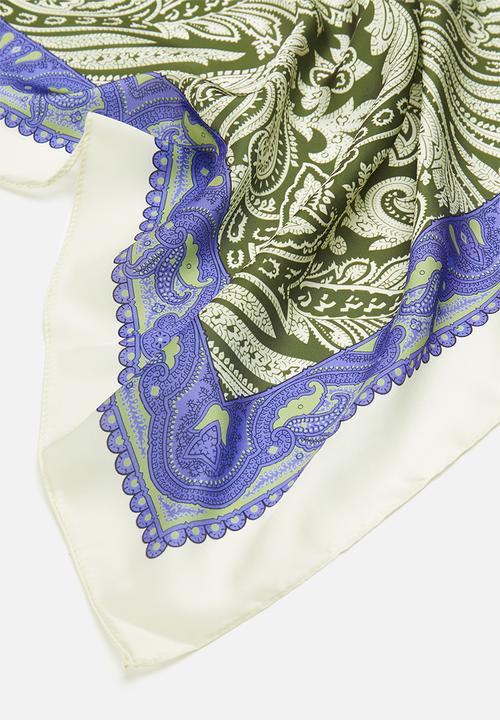 Superbalist - Bandana print neckerchief - green & blue