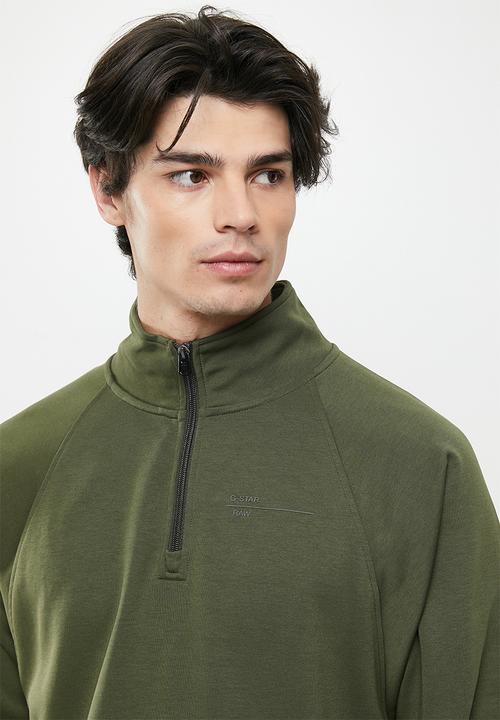 G-STAR - Astro wrap half zip sw - dk bronze green