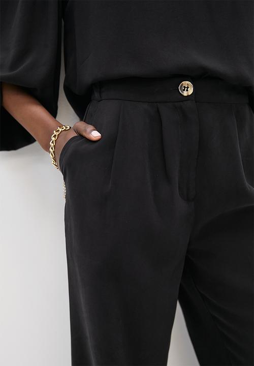 Superbalist - High waisted wide leg trouser - black