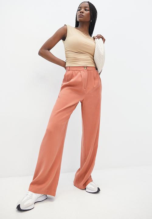 Superbalist - High waisted wide leg trouser - dirty rose