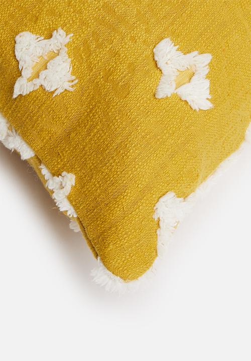 Sixth Floor - Nova tufted cushion cover - mustard