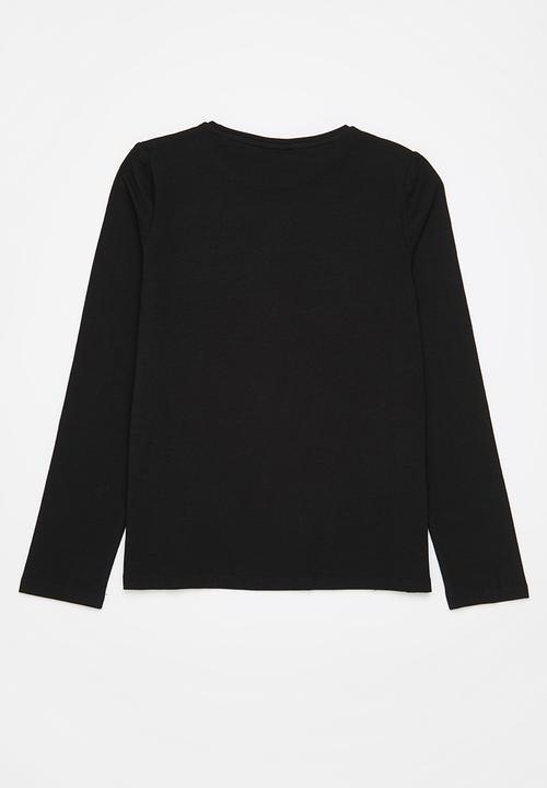 GUESS - Kids long sleeve T-shirt w/reversible sequin - black