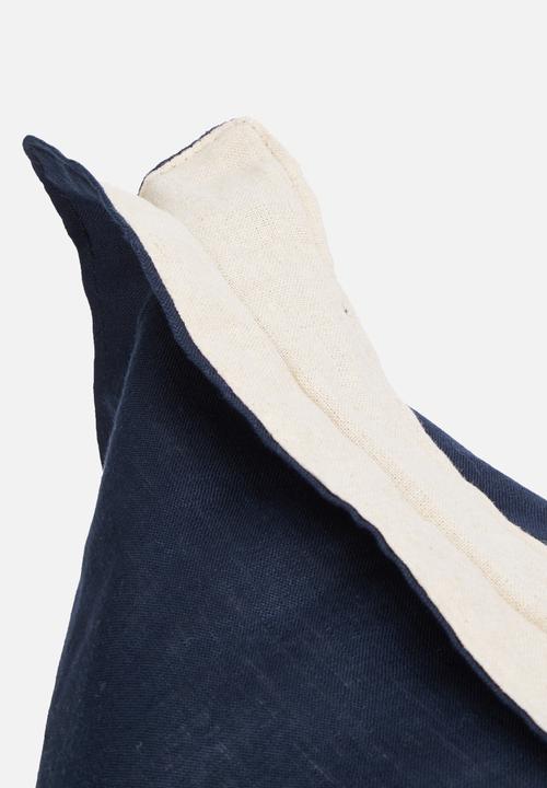 Sixth Floor - Oshun cushion cover - navy & natural