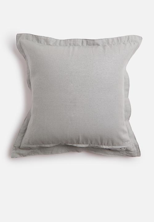 Sixth Floor - Oshun cushion cover - light sage & navy