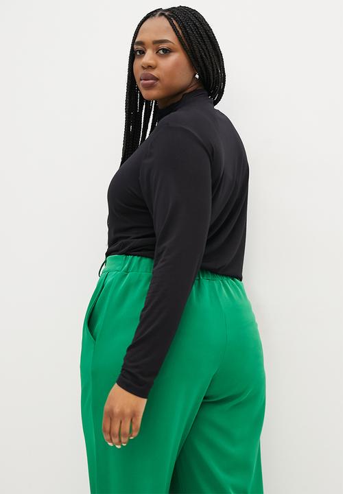 Superbalist - Ruched poloneck top - black