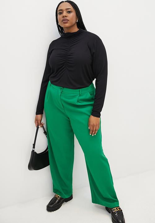 Superbalist - Ruched poloneck top - black