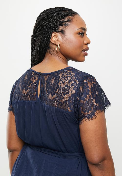 Vero Moda - Plus Carolina short sleeve dress - navy 