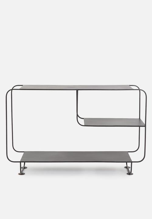 Sixth Floor - Nova 2 shelf metal cabinet - black