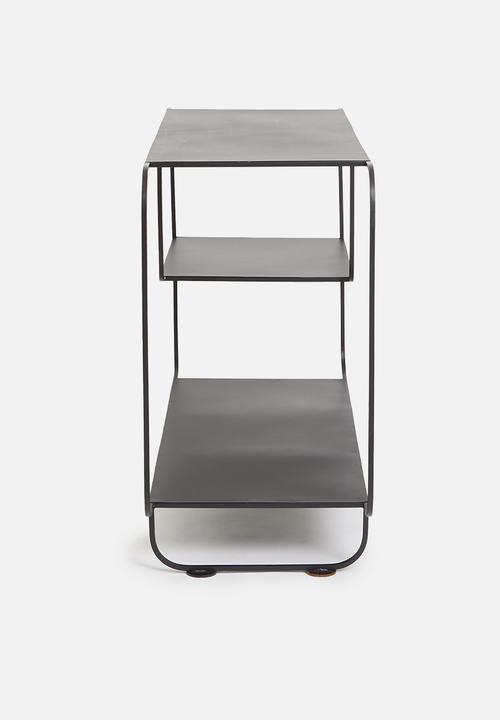 Sixth Floor - Nova 2 shelf metal cabinet - black