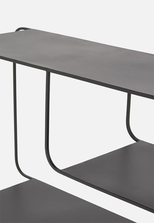 Sixth Floor - Nova 2 shelf metal cabinet - black