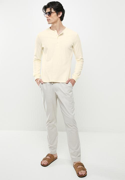 MANGO - Oliver Henley collar long-sleeved t-shirt - neutral