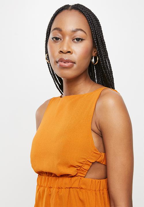 dailyfriday - Open back midi dress - tan
