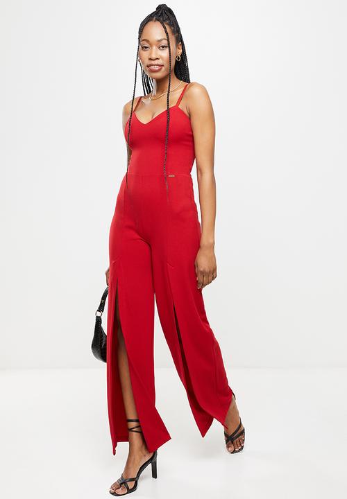 SISSY BOY - Jumpsuit with front slits - red