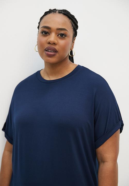 edit Plus - Grown on sleeve tee dress - indigo