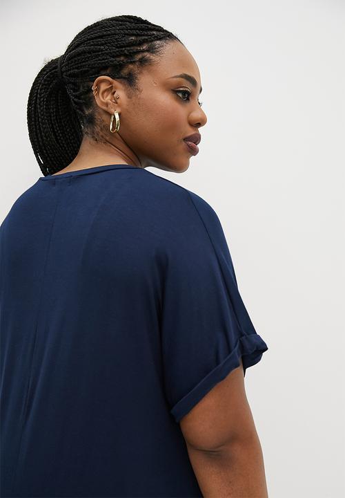 edit Plus - Grown on sleeve tee dress - indigo
