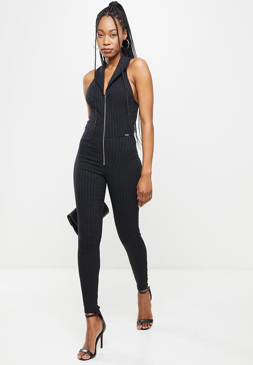 SISSY BOY - Halter neck jumpsuit - black & grey