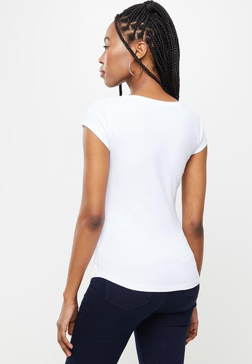 SISSY BOY - Logo top with cap sleeves - white