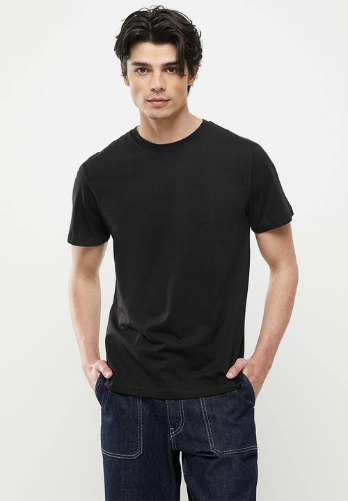 Cotton On - Mens essential crew 3 pack tee - black 