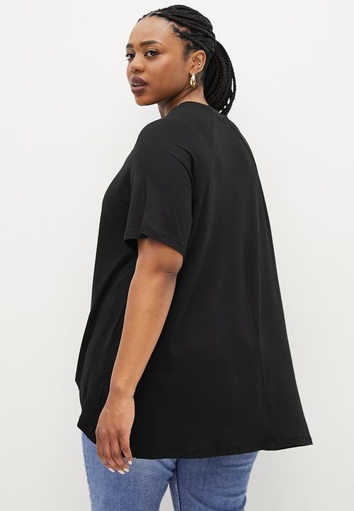 edit Plus - Hi-low easy fit tee - black