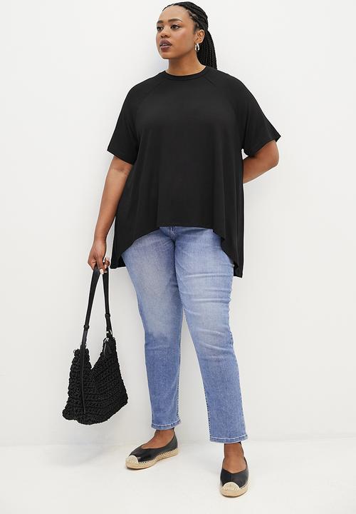 edit Plus - Hi-low easy fit tee - black
