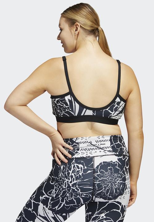 adidas Performance - Plus flower back strap bra - dash grey & black