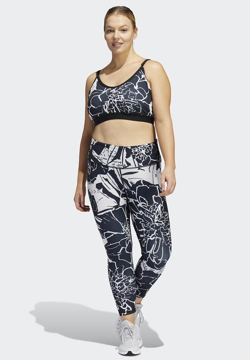 adidas Performance - Plus flower back strap bra - dash grey & black