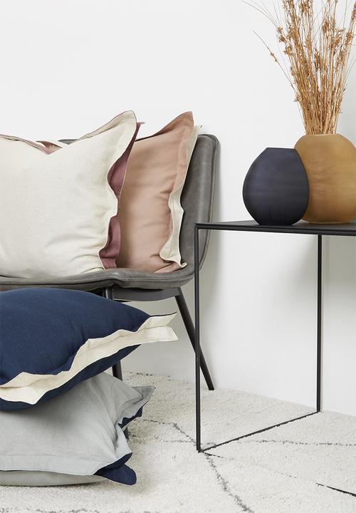 Sixth Floor - Oshun cushion cover - light sage & navy