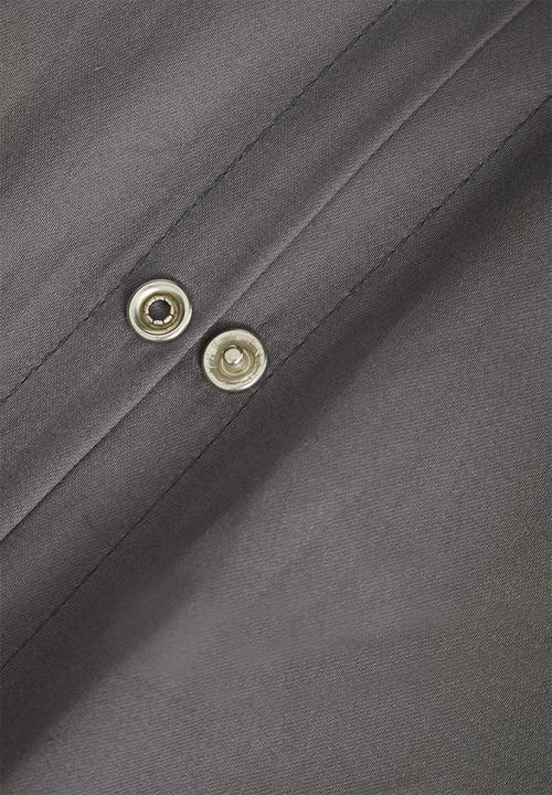 Sheraton Textiles - 400tc Egyptian Cotton straight stitch duvet cover set - charcoal 