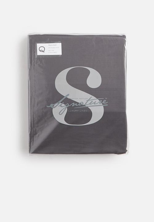 Sheraton Textiles - 400tc Egyptian cotton fitted sheet - charcoal 
