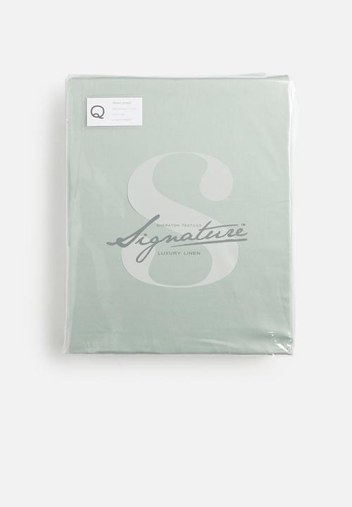 Sheraton Textiles - 400tc Egyptian cotton fitted sheet - duck egg