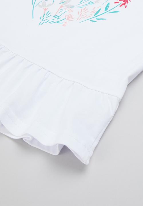 Superbalist Kids - Frill detail pj set - white & jade