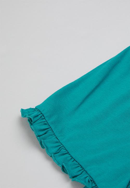Superbalist Kids - Frill detail pj set - white & jade