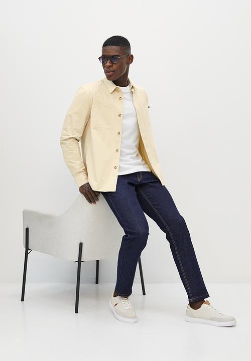 Lark & Crosse - Regular fit cotton twill shirt - stone
