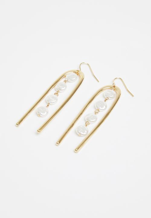Superbalist - Dana statement earrings - gold & cream