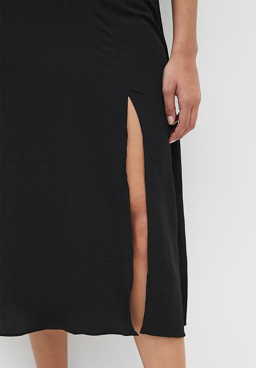 MILLA - Flutter sleeve midi dress - black