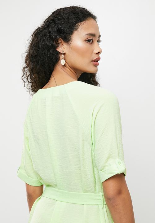 Jacqueline de Yong - Divya short sleeve dress - paradise green