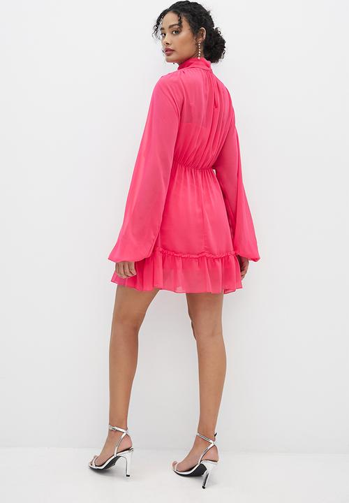 MILLA - Balloon sleeve dress - pink