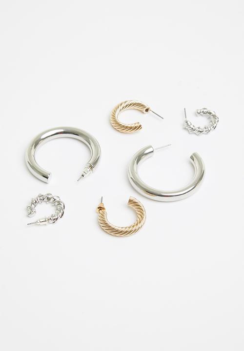 Superbalist - Hoop earring pack - gold & silver